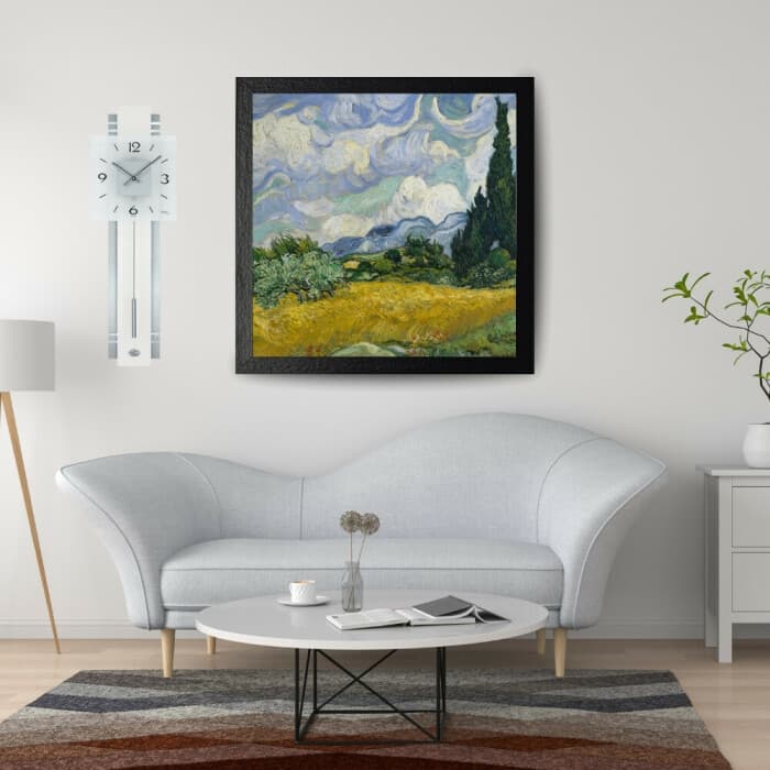 Horloge murale à balancier moderne en aluminium argenté Matière : Laiton doré