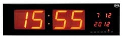 Horloge murale digitale affichage rouge heures et date grand format