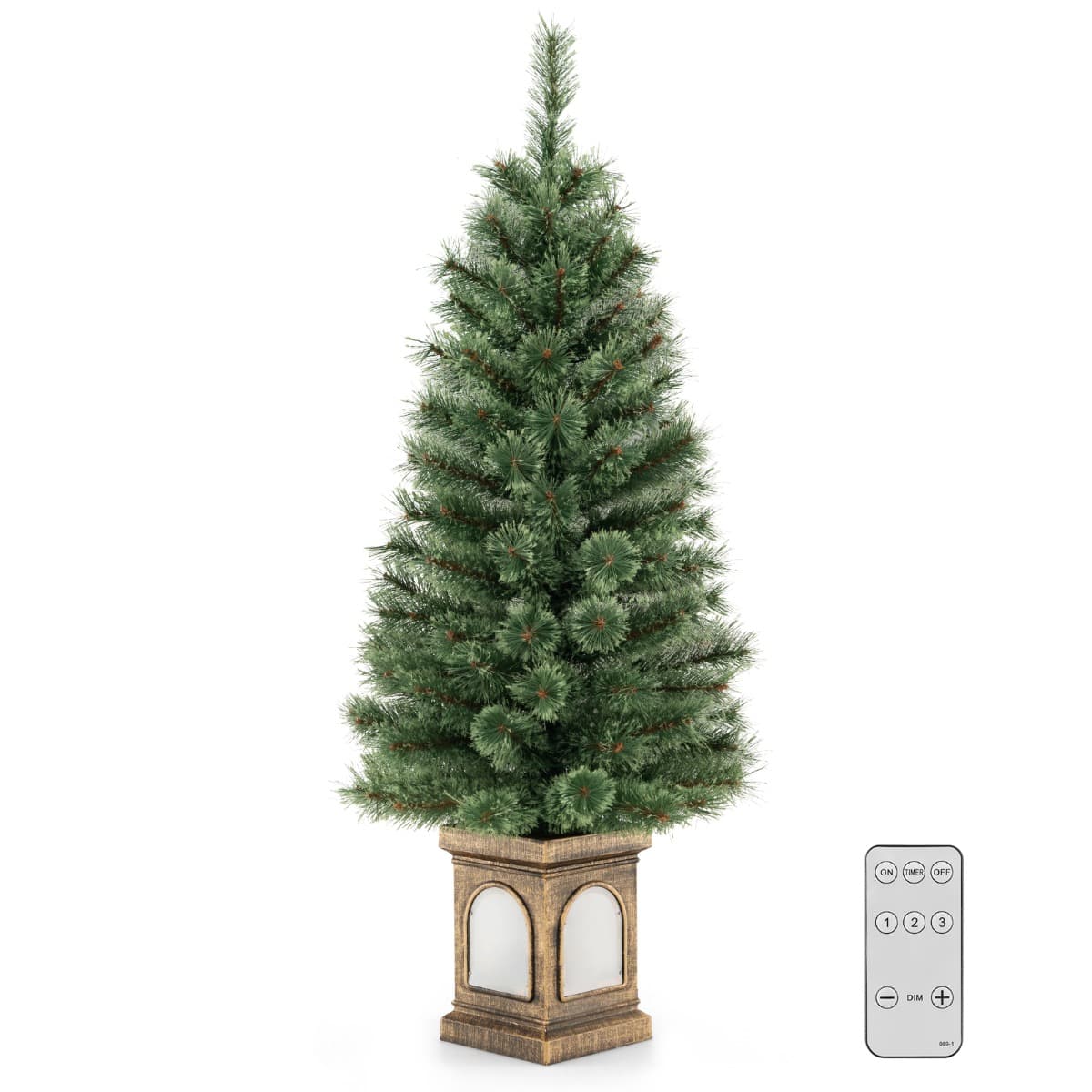 CostwaySapin de Noël Artificiel 120 cm 116 Branches 100 Lumières LED 3 Modes Luminosité Réglable Télécommande Minuterie Vert