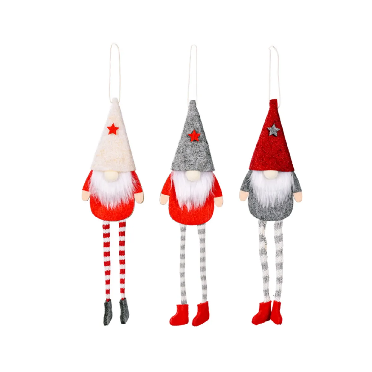 Décorations de Noël nain à suspendre - Rouge et blanc
