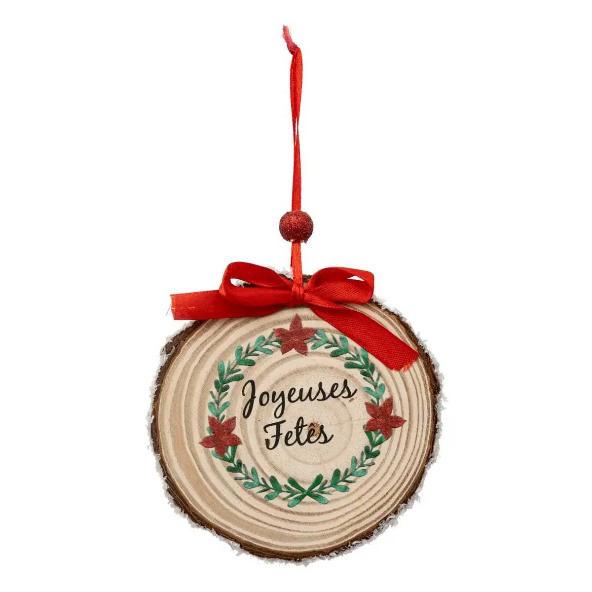 Atmosphera Sujet de Noël en bois - Beige