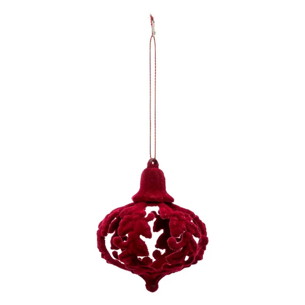 Atmosphera Sujet de Noël feuille baroque - Rouge