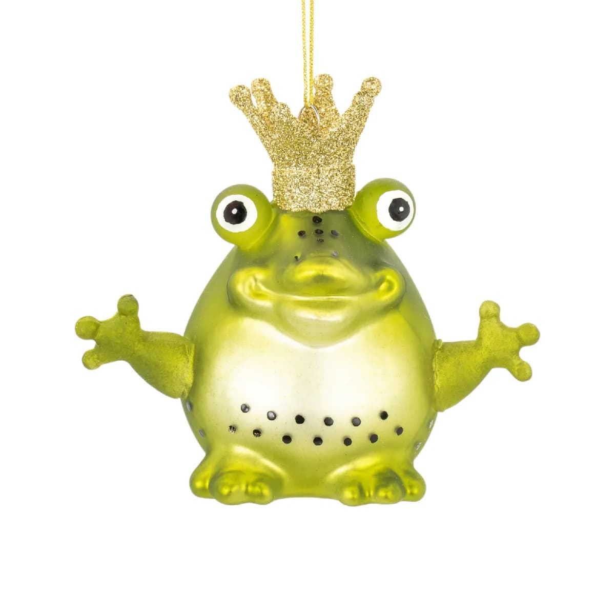 Sass & belle boule de Noël King Frog - vert
