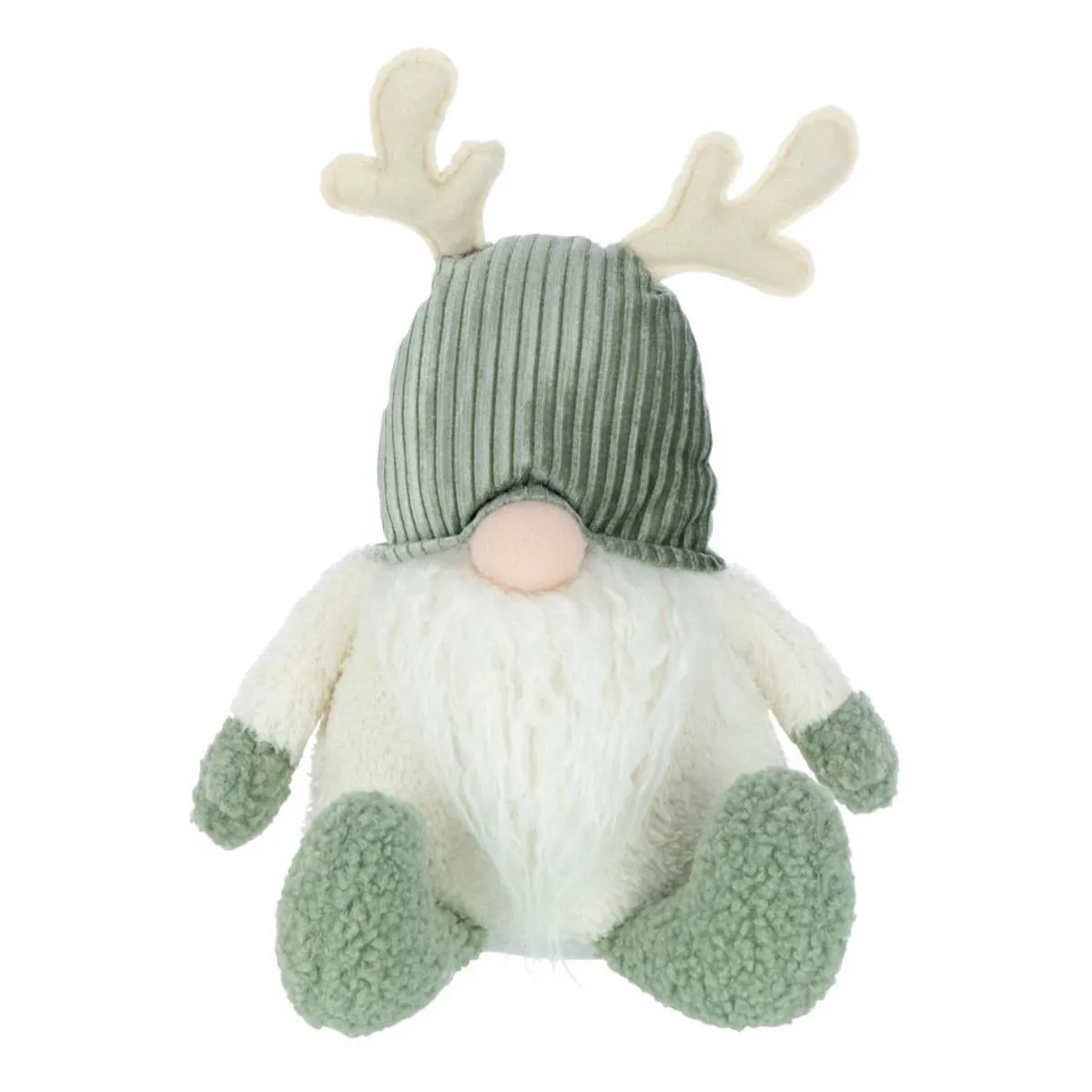 Statuette Déco Lutin Cerf 45cm Vert & Beige