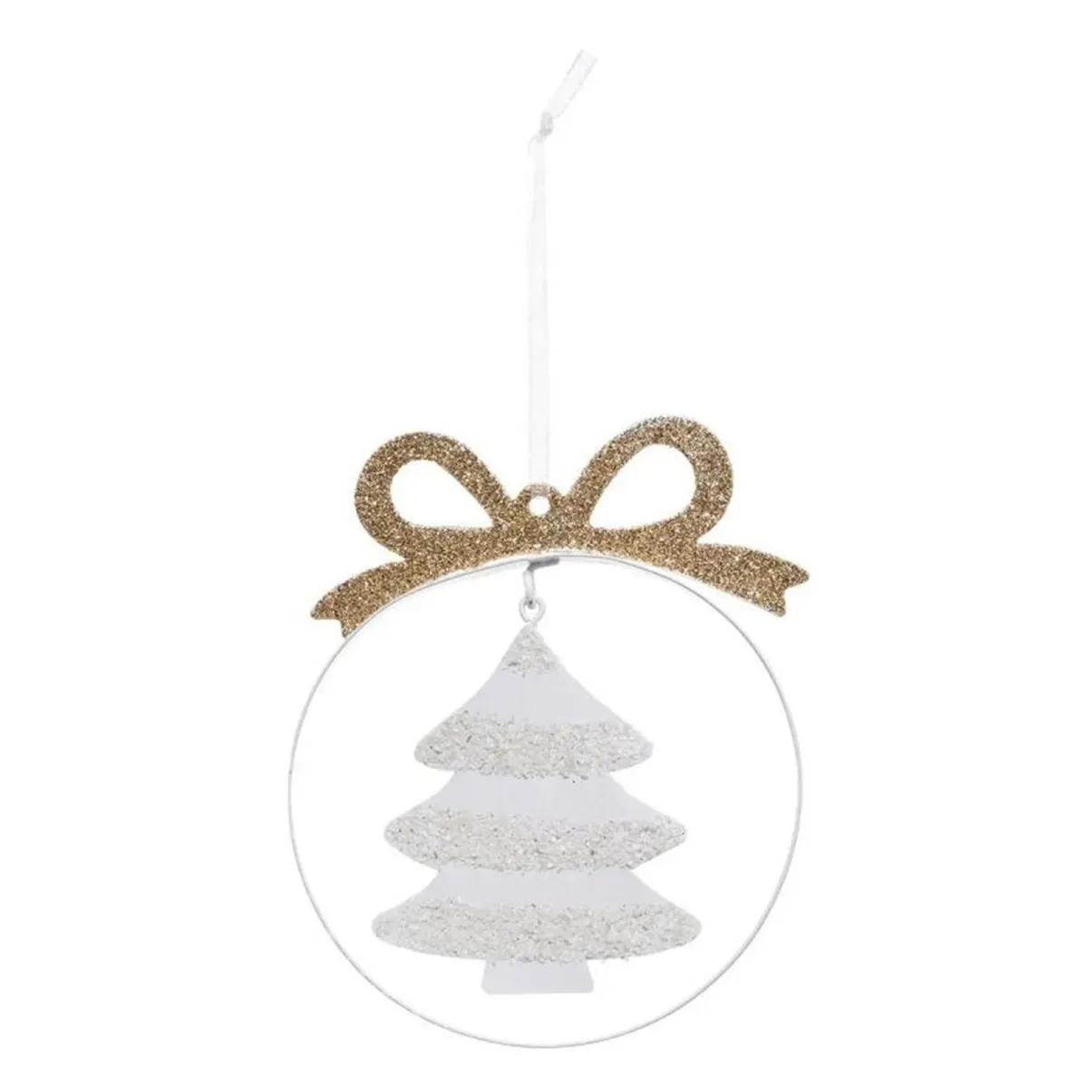Atmosphera Sujet de Noël sapin - Blanc