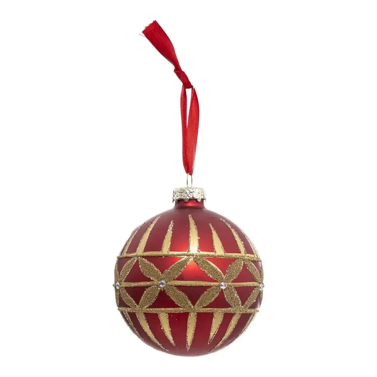 Atmosphera Boule de Noël Féerie Folk - Rouge