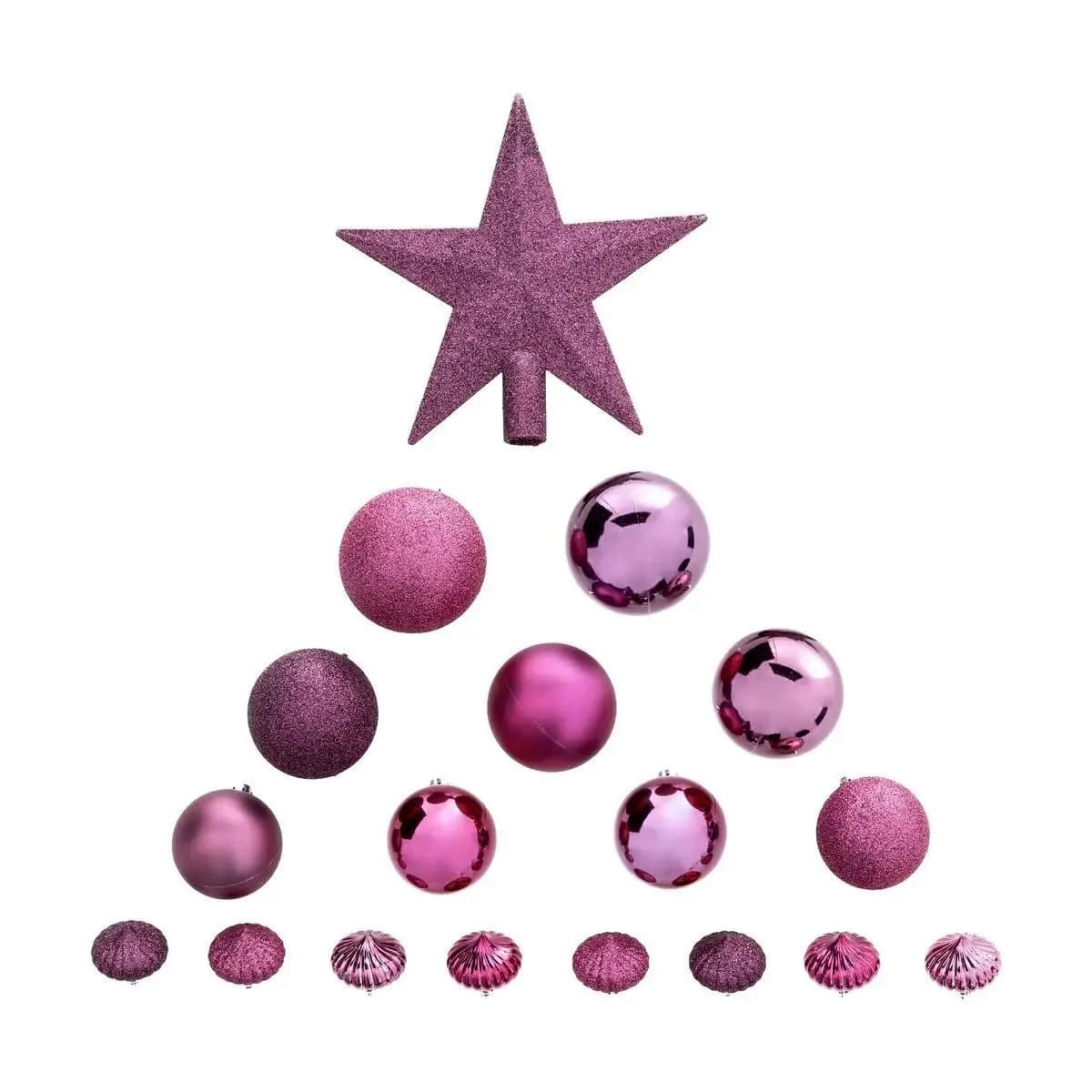 Atmosphera Guirlande de boules de Noël - Violet