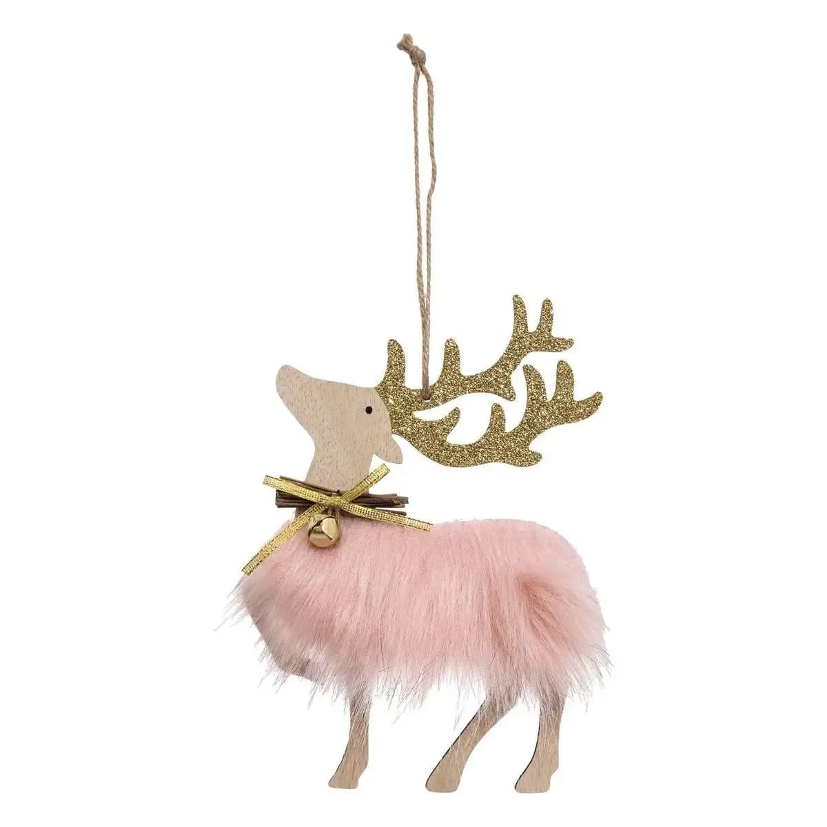 Atmosphera Décoration renne Noël - Rose