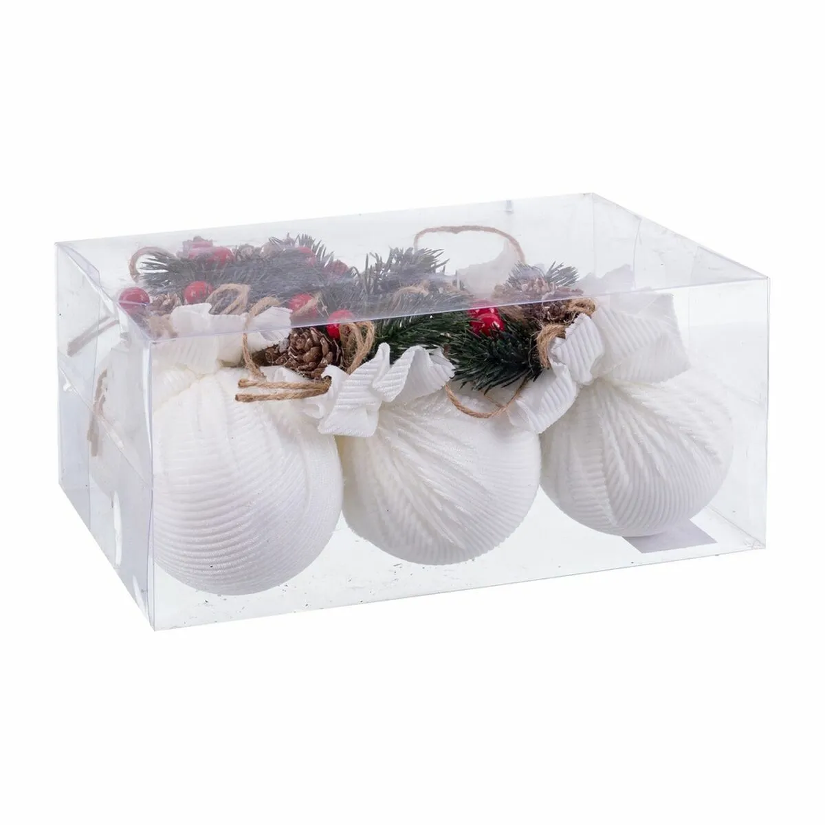 Boules de Noël Blanc Multicouleur 6 cm - 6 Unités